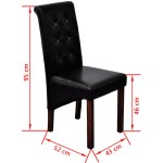 vidaXL Scaune de sufragerie, 6 buc., negru, piele ecologică