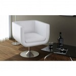 vidaXL Scaune de bar, 2 buc., alb, piele artificială vidaXL Scaune de bar, 2 buc., alb, piele artificială