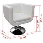 vidaXL Scaune de bar, 2 buc., alb, piele artificială vidaXL Scaune de bar, 2 buc., alb, piele artificială