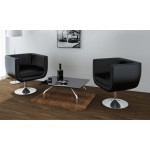vidaXL Scaune de bar, 2 buc., piele artificială, negru