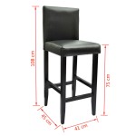 vidaXL Scaune de bar, 4 buc., negru, piele ecologică