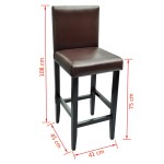 vidaXL Scaune de bar, 6 buc., maro închis, piele ecologică