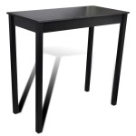 Masă de bar cu 4 scaune de bar, negru Masă de bar cu 4 scaune de bar, negru