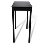 Masă de bar cu 4 scaune de bar, negru Masă de bar cu 4 scaune de bar, negru