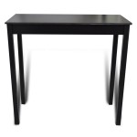 Masă de bar cu 4 scaune de bar, negru Masă de bar cu 4 scaune de bar, negru