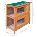 Cușcă de exterior iepuri cușcă adăpost animale mici, 4 uși, lemn Cușcă de exterior iepuri cușcă adăpost animale mici, 4 uși, lemn