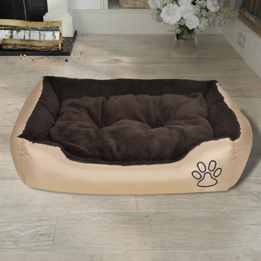 vidaXL Pat pentru câini călduros cu pernă căptușită, XL