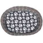 vidaXL Ansamblu pisici/pat/stâlp de zgâriat 2 etaje cu pernă răchită