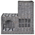 vidaXL Casă ansamblu de pisici/pat/stâlp de zgâriat, cu pernă, răchită vidaXL Casă ansamblu de pisici/pat/stâlp de zgâriat, cu pernă, răchită