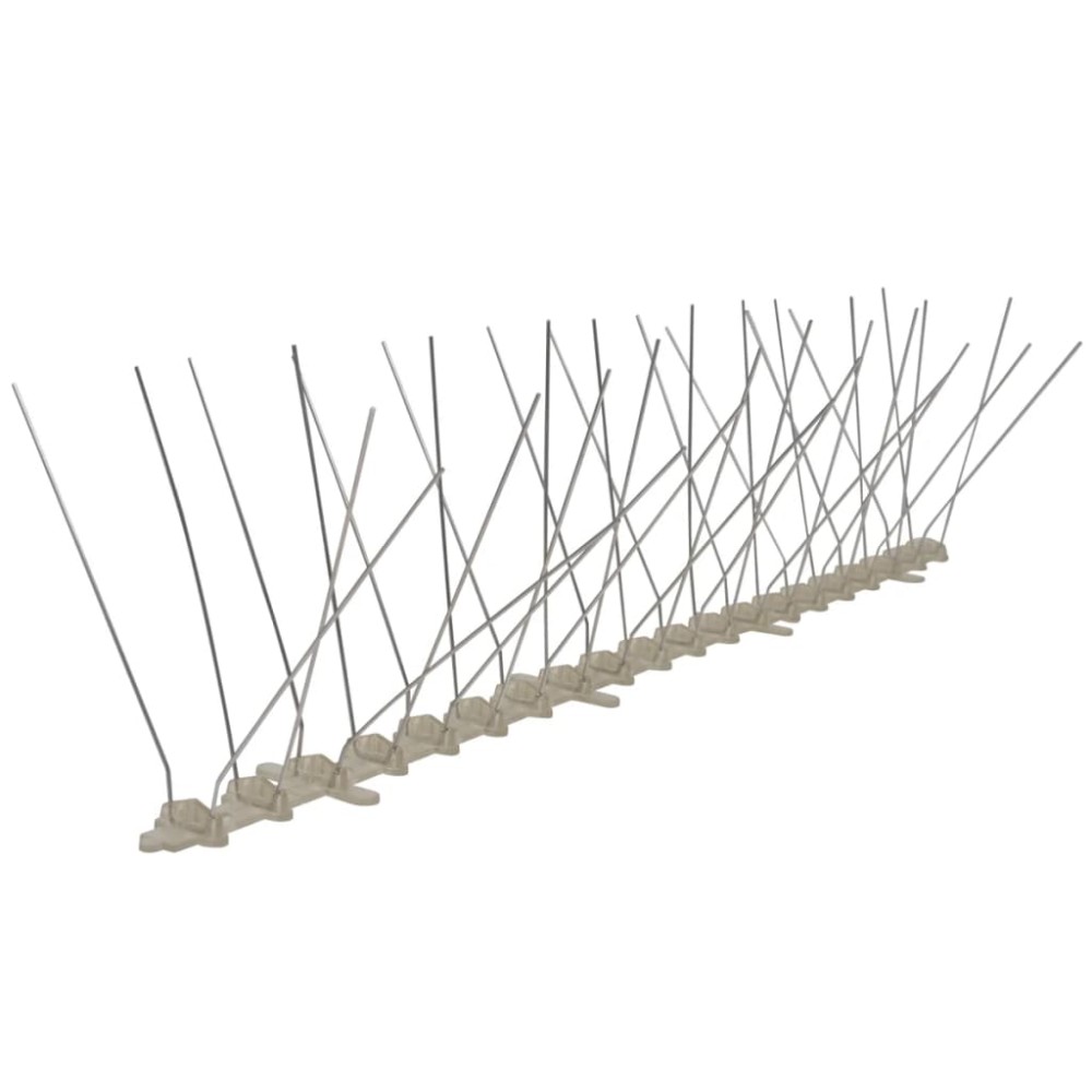 vidaXL Set bandă cu țepi antipăsări cu 4 rânduri, 6 buc., plastic, 3 m