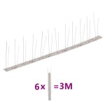 vidaXL Set bandă cu țepi antipăsări cu 2 rânduri, 6 buc., oțel, 3 m
