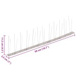 vidaXL Set bandă cu țepi antipăsări cu 2 rânduri, 6 buc., oțel, 3 m