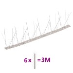 vidaXL Set bandă cu țepi antipăsări cu 5 rânduri, 6 buc., oțel, 3 m vidaXL Set bandă cu țepi antipăsări cu 5 rânduri, 6 buc., oțel, 3 m