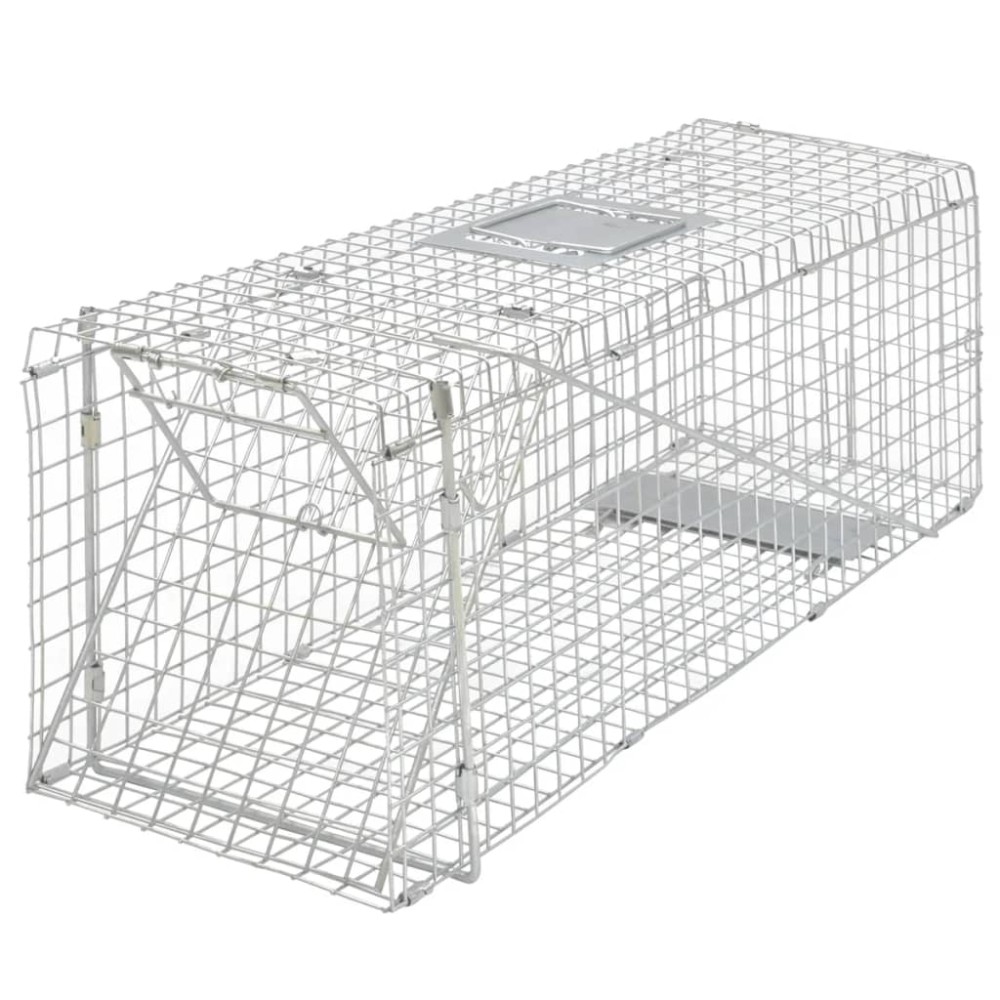 vidaXL Cușcă galvanizată tip capcană, 80 cm