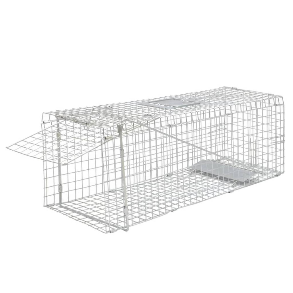 vidaXL Cușcă galvanizată tip capcană, 80 cm