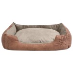 vidaXL Pat pentru câini cu pernă, bej, mărime XL, piele ecologică PU vidaXL Pat pentru câini cu pernă, bej, mărime XL, piele ecologică PU