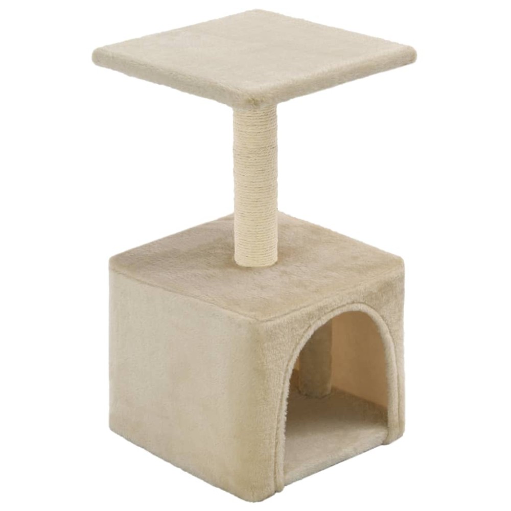 vidaXL Ansamblu pentru pisici, stâlpi cu funie de sisal, bej, 55 cm