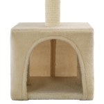vidaXL Ansamblu pentru pisici, stâlpi cu funie de sisal, bej, 55 cm