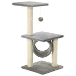 vidaXL Ansamblu pentru pisici cu stâlpi din funie de sisal, gri, 65 cm