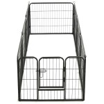 vidaXL Țarc pentru câini, 8 panouri, oțel, 80x60 cm, negru vidaXL Țarc pentru câini, 8 panouri, oțel, 80x60 cm, negru