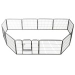 vidaXL Țarc pentru câini, 12 panouri, negru, 80 x 60 cm, oțel vidaXL Țarc pentru câini, 12 panouri, negru, 80 x 60 cm, oțel