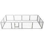 vidaXL Țarc pentru câini, 12 panouri, negru, 80 x 60 cm, oțel vidaXL Țarc pentru câini, 12 panouri, negru, 80 x 60 cm, oțel