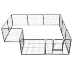 vidaXL Țarc pentru câini, 12 panouri, negru, 80 x 60 cm, oțel vidaXL Țarc pentru câini, 12 panouri, negru, 80 x 60 cm, oțel