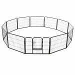 vidaXL Țarc pentru câini, 12 panouri, negru, 80 x 60 cm, oțel vidaXL Țarc pentru câini, 12 panouri, negru, 80 x 60 cm, oțel