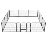 vidaXL Țarc pentru câini, 12 panouri, negru, 80 x 60 cm, oțel vidaXL Țarc pentru câini, 12 panouri, negru, 80 x 60 cm, oțel