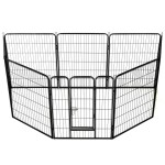 vidaXL Țarc pentru câini, 8 panouri, oțel, 80 x 100 cm, negru vidaXL Țarc pentru câini, 8 panouri, oțel, 80 x 100 cm, negru