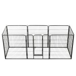 vidaXL Țarc pentru câini, 8 panouri, oțel, 80 x 100 cm, negru vidaXL Țarc pentru câini, 8 panouri, oțel, 80 x 100 cm, negru