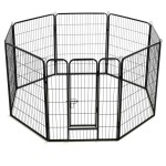 vidaXL Țarc pentru câini, 8 panouri, oțel, 80 x 100 cm, negru vidaXL Țarc pentru câini, 8 panouri, oțel, 80 x 100 cm, negru