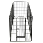 vidaXL Țarc pentru câini, 8 panouri, oțel, 80 x 100 cm, negru vidaXL Țarc pentru câini, 8 panouri, oțel, 80 x 100 cm, negru