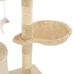 vidaXL Ansamblu pisici cu stâlpi din funie de sisal, 138 cm, bej vidaXL Ansamblu pisici cu stâlpi din funie de sisal, 138 cm, bej