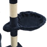 vidaXL Ansamblu pisici stâlpi din funie sisal, 138 cm, albastru închis vidaXL Ansamblu pisici stâlpi din funie sisal, 138 cm, albastru închis