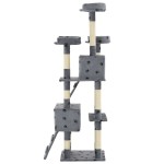 vidaXL Ansamblu pisici cu funie de sisal, 170 cm, imprimeu lăbuțe, gri