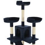 vidaXL Ansamblu pentru pisici cu stâlpi funie sisal, 170 cm, albastru