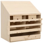 vidaXL Cuibar găini cu 2 compartimente, 63x40x65 cm, lemn masiv pin vidaXL Cuibar găini cu 2 compartimente, 63x40x65 cm, lemn masiv pin