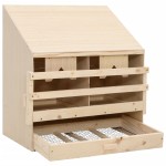 vidaXL Cuibar găini cu 2 compartimente, 63x40x65 cm, lemn masiv pin vidaXL Cuibar găini cu 2 compartimente, 63x40x65 cm, lemn masiv pin