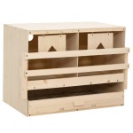 vidaXL Cuibar găini cu 2 compartimente, 63x40x45 cm, lemn masiv pin vidaXL Cuibar găini cu 2 compartimente, 63x40x45 cm, lemn masiv pin