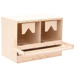 vidaXL Cuibar găini cu 2 compartimente, 63x40x45 cm, lemn masiv pin vidaXL Cuibar găini cu 2 compartimente, 63x40x45 cm, lemn masiv pin
