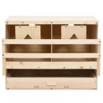 vidaXL Cuibar găini cu 2 compartimente, 63x40x45 cm, lemn masiv pin vidaXL Cuibar găini cu 2 compartimente, 63x40x45 cm, lemn masiv pin