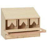 vidaXL Cuibar găini cu 3 compartimente, 72x33x54 cm, lemn masiv pin vidaXL Cuibar găini cu 3 compartimente, 72x33x54 cm, lemn masiv pin