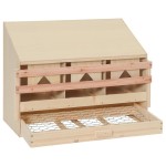 vidaXL Cuibar găini cu 3 compartimente, 72x33x54 cm, lemn masiv pin vidaXL Cuibar găini cu 3 compartimente, 72x33x54 cm, lemn masiv pin