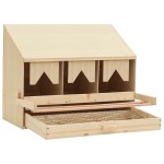 vidaXL Cuibar găini cu 3 compartimente, 72x33x54 cm, lemn masiv pin vidaXL Cuibar găini cu 3 compartimente, 72x33x54 cm, lemn masiv pin