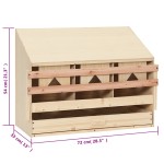 vidaXL Cuibar găini cu 3 compartimente, 72x33x54 cm, lemn masiv pin vidaXL Cuibar găini cu 3 compartimente, 72x33x54 cm, lemn masiv pin