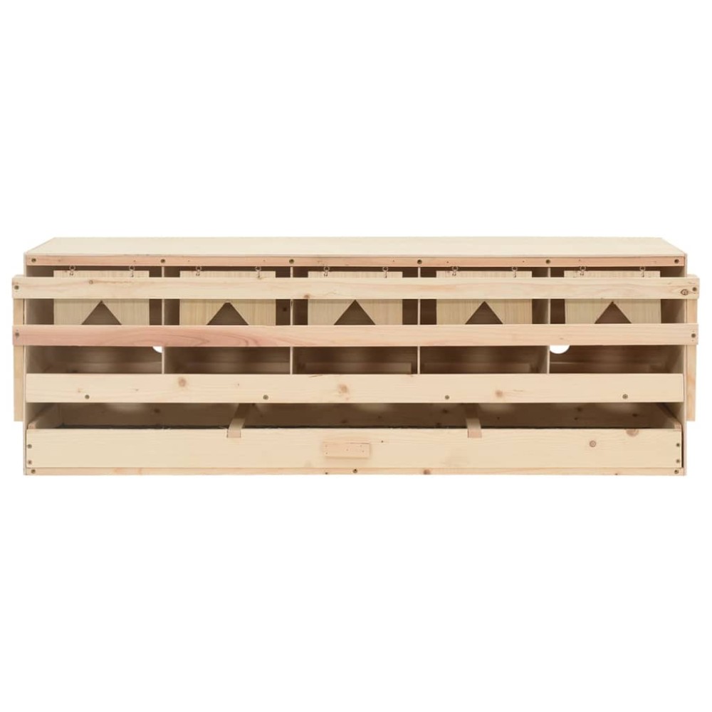vidaXL Cuibar găini cu 5 compartimente, 117x33x38 cm, lemn masiv pin