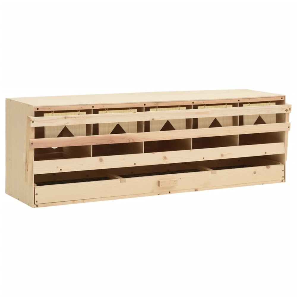 vidaXL Cuibar găini cu 5 compartimente, 117x33x38 cm, lemn masiv pin