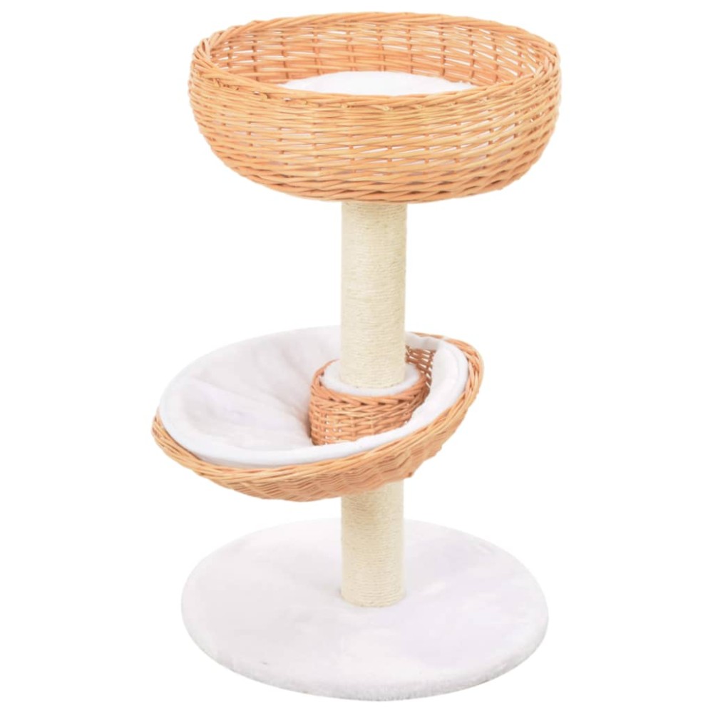 vidaXL Ansamblu pentru pisici stâlp funie sisal natural lemn salcie