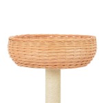 vidaXL Ansamblu pentru pisici stâlp funie sisal natural lemn salcie vidaXL Ansamblu pentru pisici stâlp funie sisal natural lemn salcie